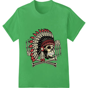 Bold Native American Skull DTF Print Heat Transfer - SUPERDTF - DTF Prints - DTF Transfers - Custom DTF Prints