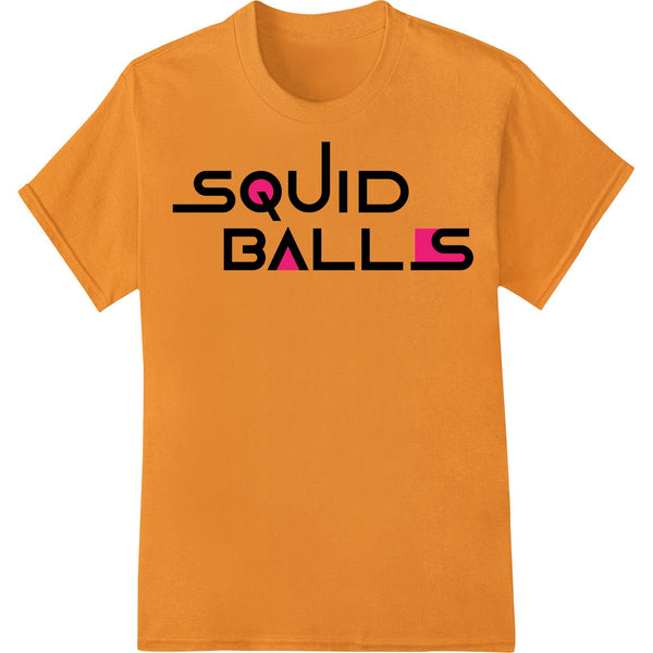 Neon squid balls design with a bold and eye-catching style, suitable for gaming apparel and DTF printing on t-shirts.