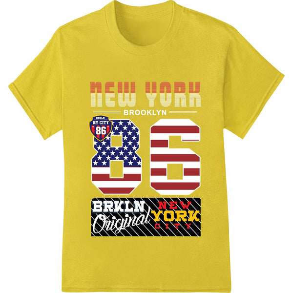 Bold typographic design featuring '86' with American flag colors & motifs, perfect for direct to film printing on apparel