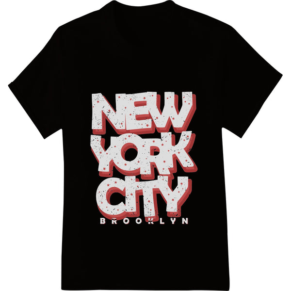 Red polka dot pattern background with bold 'NEW YORK CITY' typography in a modern, edgy design - ideal for direct to film...