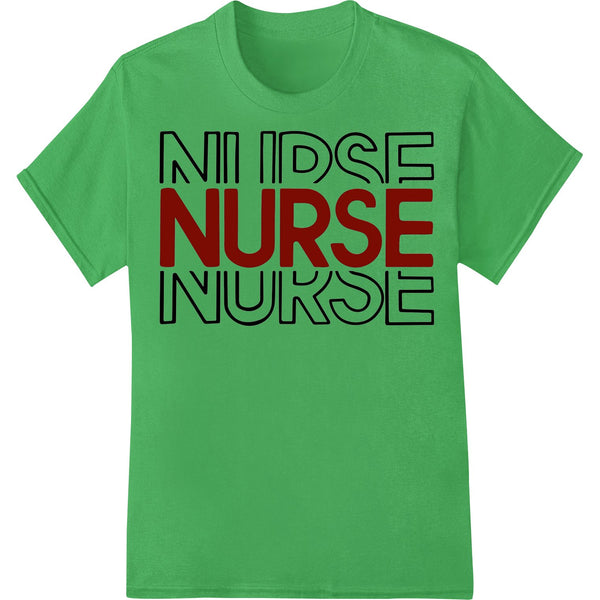 Bold black 'NURSE' typography design on a white background, suitable for DTF heat transfer printing on t-shirts and apparel.