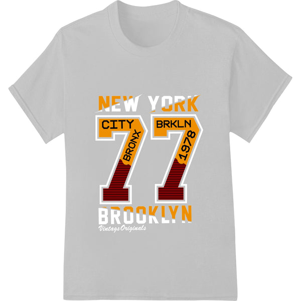 Bold typography design featuring the boroughs of New York City with a distressed NYC print in the background.