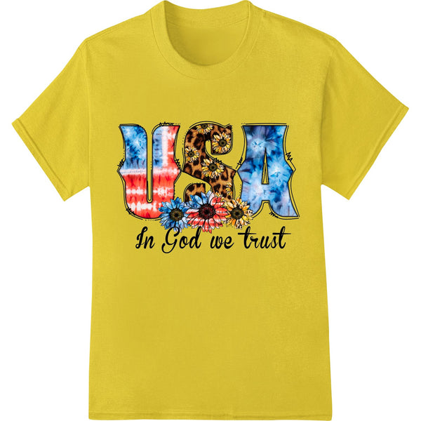 Bold American eagle design with 'In God We Trust' text, perfect for patriotic DTF print transfers and custom t-shirt printing