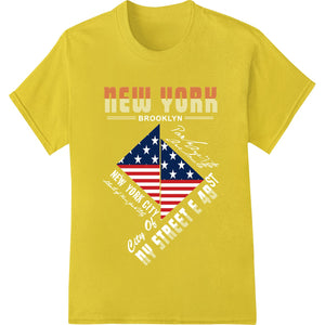 Bold Patriotic New York American Flag Heat Transfer - SUPERDTF - DTF Prints - DTF Transfers - Custom DTF Prints