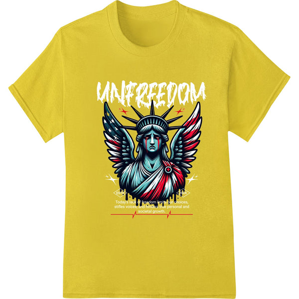 Bold graphic design of the Statue of Liberty holding a torch, made for DTF (Direct to Film) printing on custom apparel.