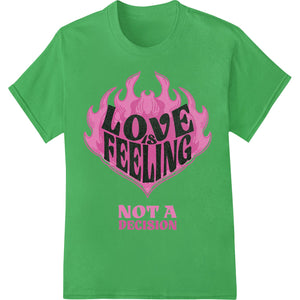 Bold Pink Flame Heart 'Love & Feeling' DTF Heat Transfer - SUPERDTF - DTF Prints - DTF Transfers - Custom DTF Prints