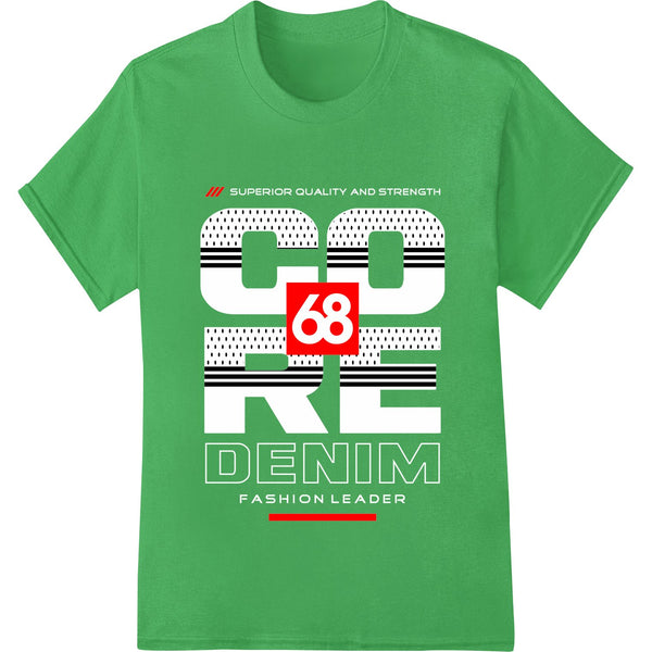 Bold red square with the number 68 in an abstract geometric design, suitable for DTF heat transfer printing on t-shirts and...