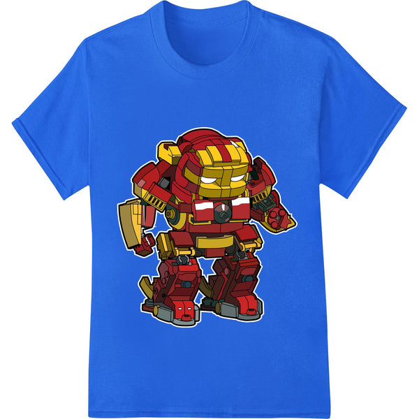 Bold red and yellow mecha robot design perfect for DTF printing and heat transfers on apparel like t-shirts and more