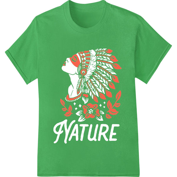 Bold red feather tribal abstract design, ideal for DTF (Direct to Film) printing on t-shirts and custom apparel.