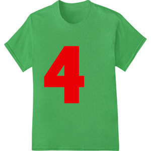 Bold Red Number 4 Heat Transfer | Personalize Your Gear - SUPERDTF - DTF Prints - DTF Transfers - Custom DTF Prints