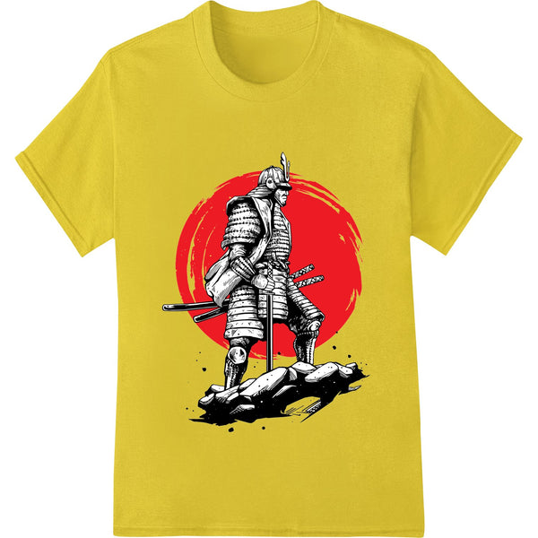 Bold Japanese samurai warrior illustration with striking red and black color scheme, ideal for DTF or direct-to-film printing