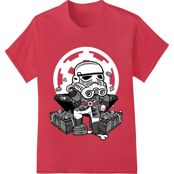 Bold Stormtrooper character design print on white background, ideal for heat transfer on t-shirts, hoodies, and other...