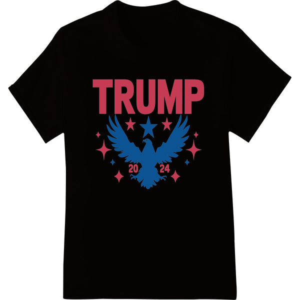 Bold red, white, and blue eagle graphic with the text 'Trump 2024' underneath, great for Donald Trump's 2024 presidential...