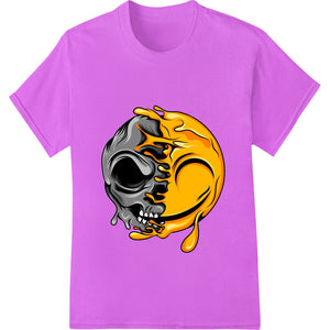 Bold Yin - Yang Skull Design - Edgy Orange & Black DTF Print - SUPERDTF - DTF Prints - DTF Transfers - Custom DTF Prints