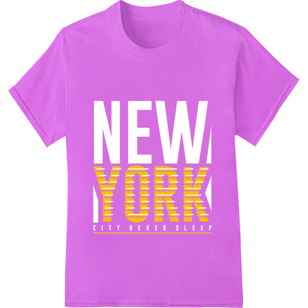 Bold YORK text design heat transfer graphic in trendy typography style for DTF or direct-to-film t-shirt printing