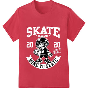 Colorful cartoon graphic of a skateboarding character with an edgy, punk-inspired style, perfect for DTF printing on apparel