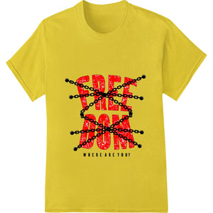 Break Free: Bold Red 'FREE DOM' Typography Heat Transfer - SUPERDTF - DTF Prints - DTF Transfers - Custom DTF Prints