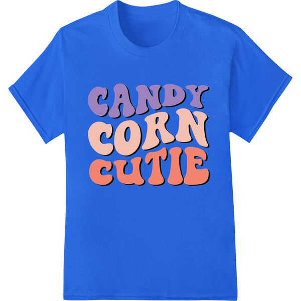 Candy Corn Cutie Typography Design - Sweet Halloween Themed DTF Print for Heat Transfer on T-Shirts and Apparel