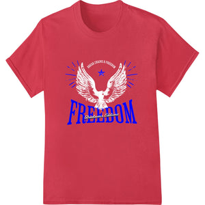 Patriotic design showing an American flag with bold stripes and stars, suitable for DTF heat transfer on apparel and...