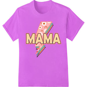 Vibrant floral design with flowers and 'Mom' text, ideal for Mother's Day t-shirts using direct to film printing technique.