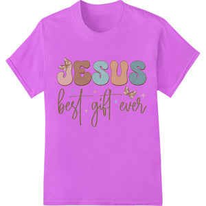 Jesus Best Gift Ever Christmas design with manger scene and glowing star on DTF heat transfer sheet