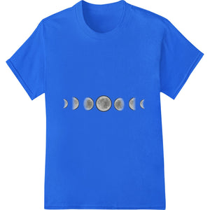 Celestial Magic Moon Phases DTF print heat transfer design featuring a stylized illustration of the lunar cycle phases