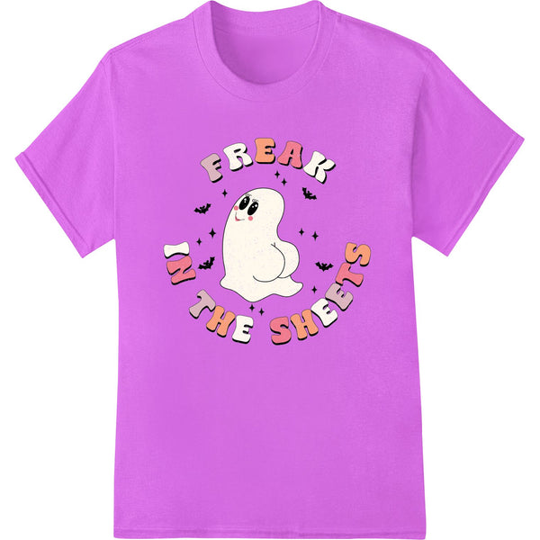 Playful ghost design DTF transfer for custom t-shirt printing, great for Halloween apparel decorating