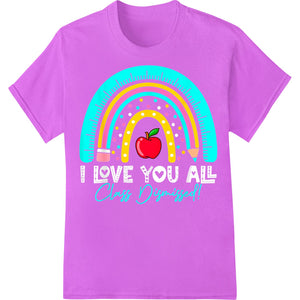 Colorful DTF transfer design for Class Dismissed end-of-year celebration t-shirt with text and graphics