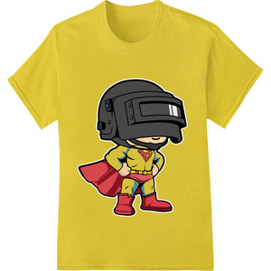 Bold red comic book superhero design DTF print heat transfer for custom t-shirt printing