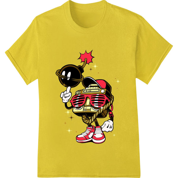 A colorful DTF transfer design of a cartoon character with an edgy style, suitable for custom t-shirt printing.