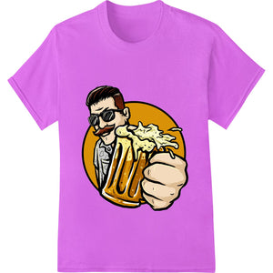 Cartoon graphic of a cool character wearing sunglasses and smoking, suitable for DTF heat transfer prints on apparel