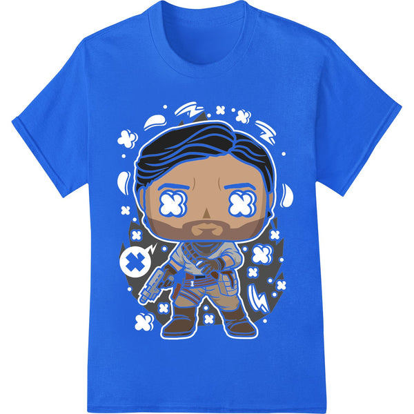 Colorful cosmic cartoon-style astronaut design suitable for DTF (Direct to Film) heat transfer printing on apparel.