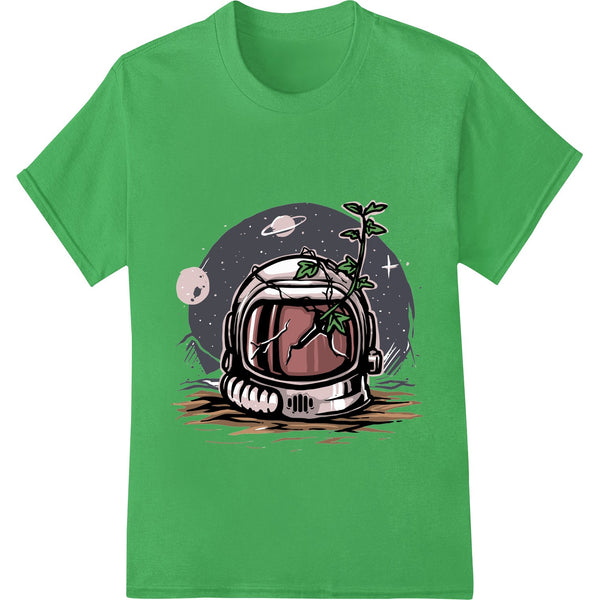 Surreal astronaut design with cosmic motifs, suitable for DTF printing on apparel and accessories.