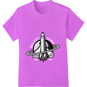 Cosmic Voyager bold space shuttle design direct-to-film heat transfer for custom apparel and t-shirt printing