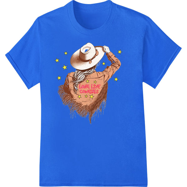 A smiling cowgirl with her arms outstretched, offering free cuddles. Perfect for DTF heat transfer printing on apparel.