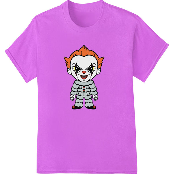 Vector graphic of a creepy cartoon clown character with an unsettling expression, perfect for Halloween horror designs.