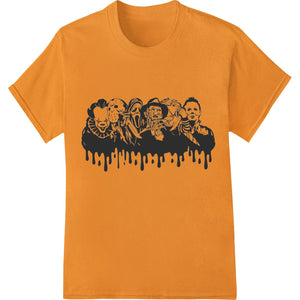 Creepy Clown Silhouettes black and white DTF print heat transfer design for Halloween t-shirts and custom apparel printing