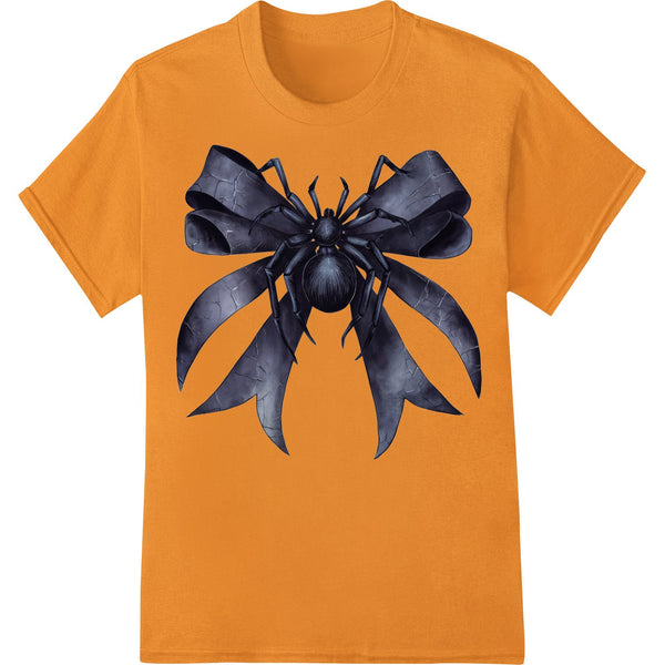 Black spider silhouette heat transfer vinyl design for Direct to Film printing on apparel and accessories.