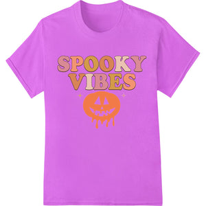 A scary Jack-o'-Lantern design with an eerie face and carved features, making a perfect DTF print heat transfer for...