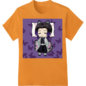 A cute chibi anime girl with gothic kawaii Halloween style, designed as a direct-to-film (DTF) print for custom t-shirt...