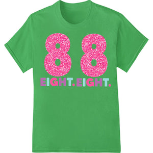 Pink glitter DTF heat transfer print design featuring a vibrant pink glitter pattern, ideal for custom t-shirt printing.