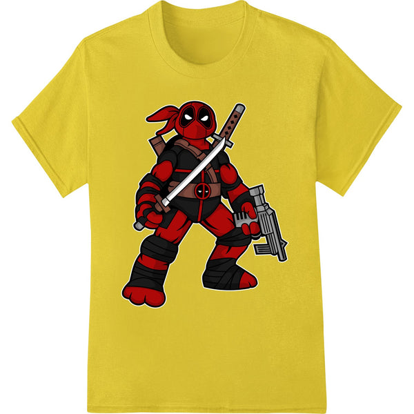 Deadpool comic character print design for Direct to Film heat transfer on t-shirts and apparel.