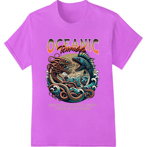 A colorful, mythical sea creature print featuring tentacles and fins, perfect for DTF (Direct to Film) heat transfer on...