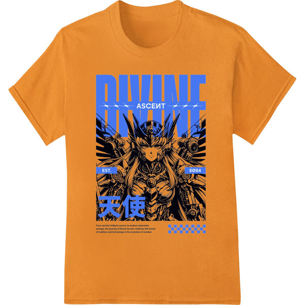 Divine Ascent anime design showing a warrior ascending with divine power and energy, perfect for DTF heat transfers on...