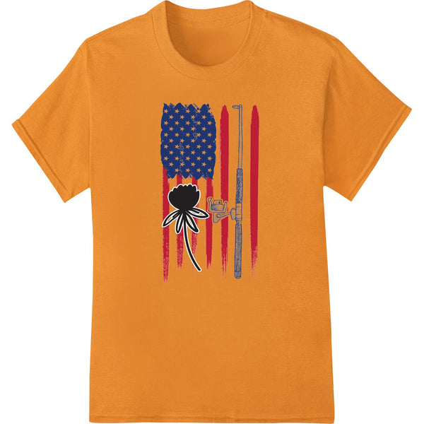 Spider silhouette on weathered American flag background, DTF heat transfer for custom t-shirt printing and apparel decoration