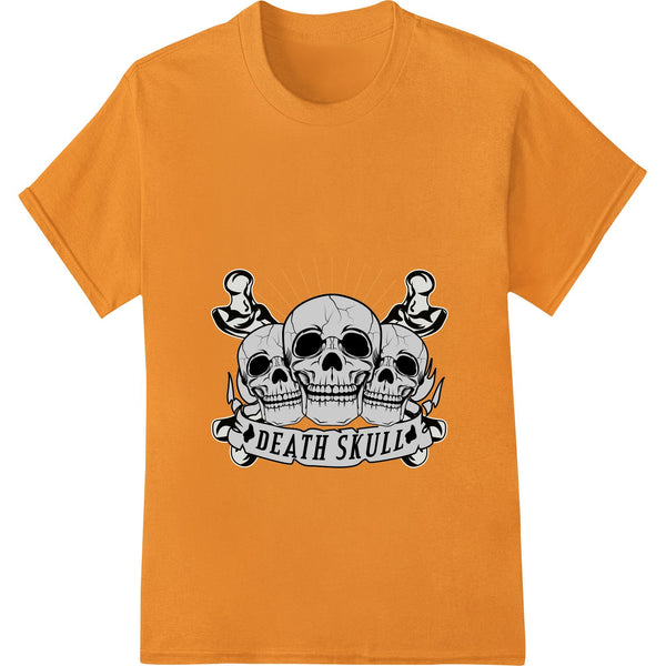 Edgy black and white skull print design, perfect for bold Halloween themed t-shirts and apparels using direct to film...