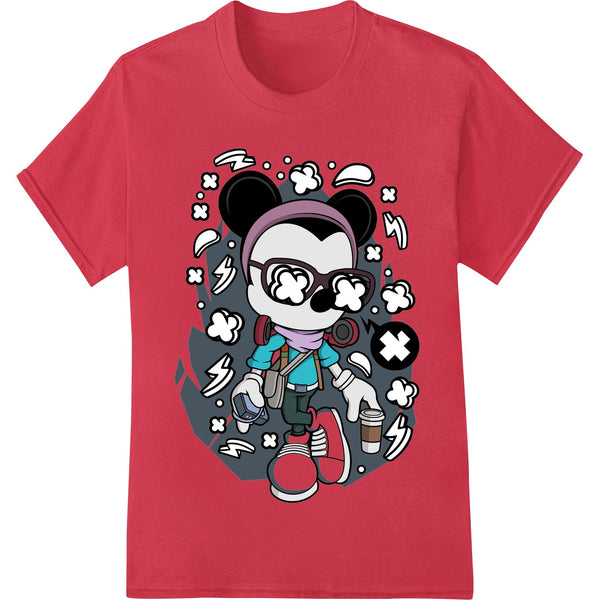 A vibrant and edgy graffiti-style cartoon character design, perfect for DTF print heat transfers and custom t-shirt printing.