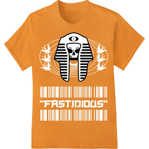 Striking pharaoh skull design with bold lines and details, perfect for DTF heat transfers on custom apparel and t-shirts.