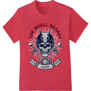 A bold, edgy skull design with motorcycle elements like pistons and chains. Perfect for custom heat transfers and apparel...