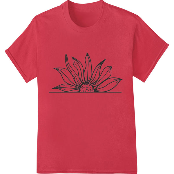 Minimalist linework design featuring an abstract flower in an elegant style, ideal for DTF printing and heat transfers on...